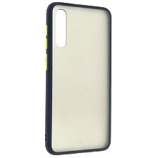 Чехол накладка SKIN SHELL для SAMSUNG Galaxy A50 (SM-A505), A30s (SM-A307), A50s (SM-A507), силикон, пластик, цвет окантовки темно синий