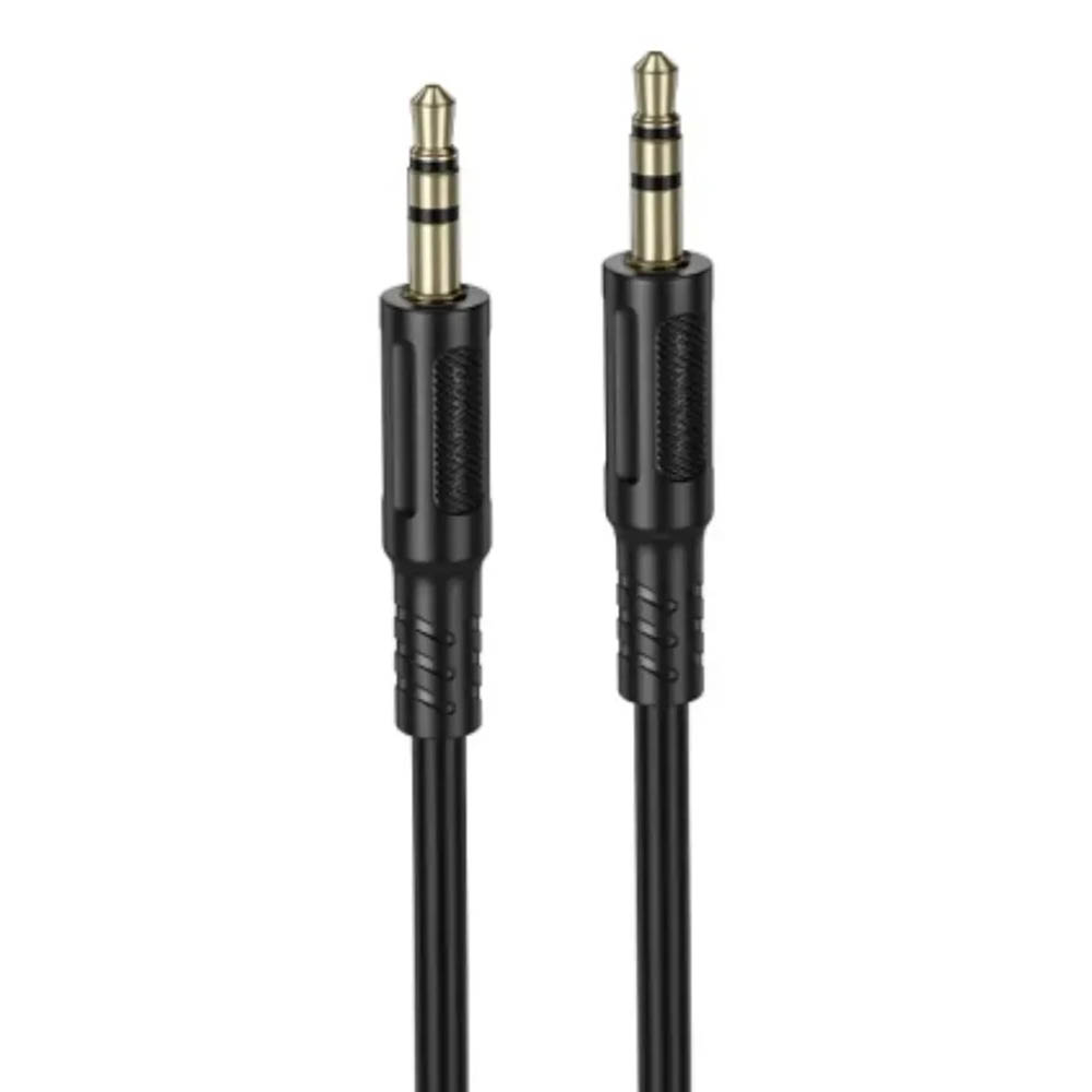 AUX кабель BOROFONE BL25, длина 1 метр, штекер подключения Jack 3.5 мм, цвет черный