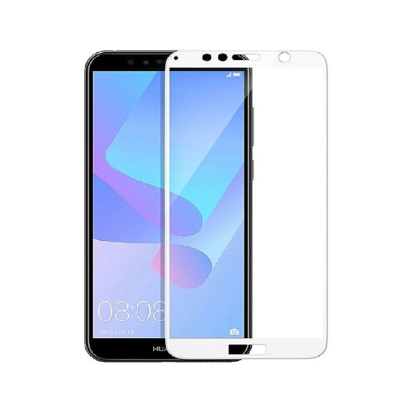 Защитное стекло 2D для Huawei Honor 7A, полная проклейка, 1 сторона, 0.26 мм, прозрачный, белый, OEM.