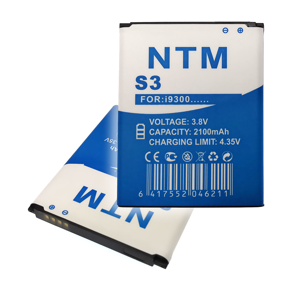 АКБ (Аккумулятор) NTM EB-L1G6LLU для SAMSUNG Galaxy S3, 2100 мАч.