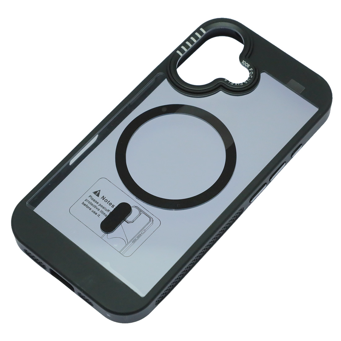 Чехол накладка с поддержкой MagSafe для APPLE iPhone 16 (6.1"), силикон, пластик, цвет окантовки черный