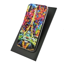 Чехол накладка для APPLE iPhone X, силикон, рисунок Живопись Эйфелева Башня.