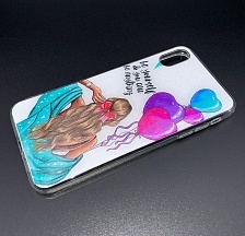 Чехол накладка для APPLE iPhone XS MAX, силикон, рисунок be yourself and you.