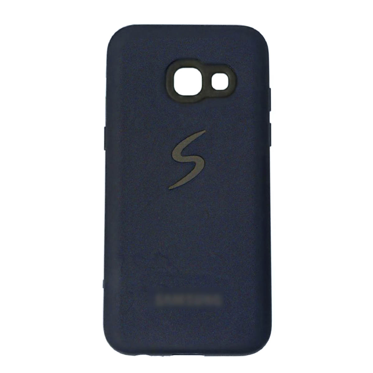 Чехол накладка для SAMSUNG Galaxy A3 2017 (SM-A320), силикон, матовый, с логотипом, цвет синий