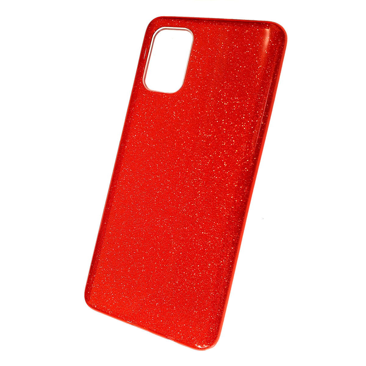 Чехол накладка Shine для SAMSUNG Galaxy A71 2020 (SM-A715), силикон, блестки, цвет красный.