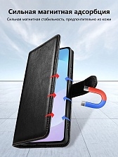 Чехол книжка YWKJ для SAMSUNG Galaxy A07, с хлястиком, цвет черный