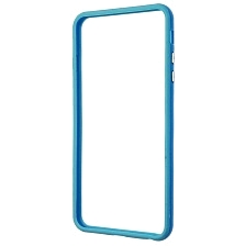 Бампер для APPLE iPhone 6 Plus, iPhone 6S Plus, силикон, пластик, цвет голубой