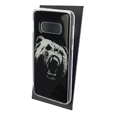 Чехол накладка для SAMSUNG Galaxy S10e (SM-G970), силикон, глянцевый, рисунок Рычащий медведь