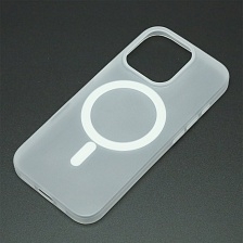 Чехол накладка Sky Armor с поддержкой MagSafe для APPLE iPhone 16 Pro, матовый, цвет прозрачно белый