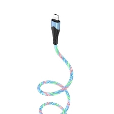 Кабель BOROFONE BU19 Streamer APPLE Lightning 8 pin, 3A, длина 1 метр, цвет синий Кабель BOROFONE BU19 Streamer APPLE Lightning 8 pin, 3A, длина 1 метр, цвет синий