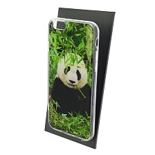 Чехол накладка для APPLE iPhone 6, iPhone 6G, iPhone 6S, силикон, глянцевый, рисунок Панда с бамбуком