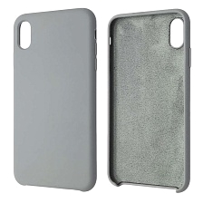 Чехол накладка Silicon Case для APPLE iPhone XS MAX, силикон, цвет светло серый