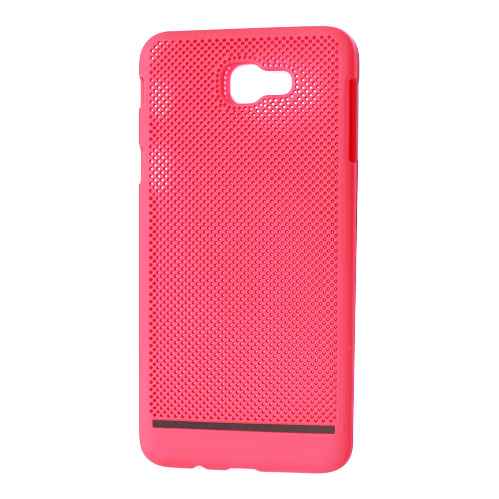 Чехол накладка для SAMSUNG Galaxy J5 Prime (SM-G570), пластик, сетка, цвет красный