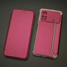 Чехол книжка для XIAOMI POCO X4 Pro 5G, экокожа, визитница, цвет бордовый