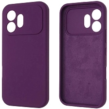 Чехол накладка Silicon Cover для Honor 600, защита камер, силиконовая, бархатная подложка, цвет фиолетовый