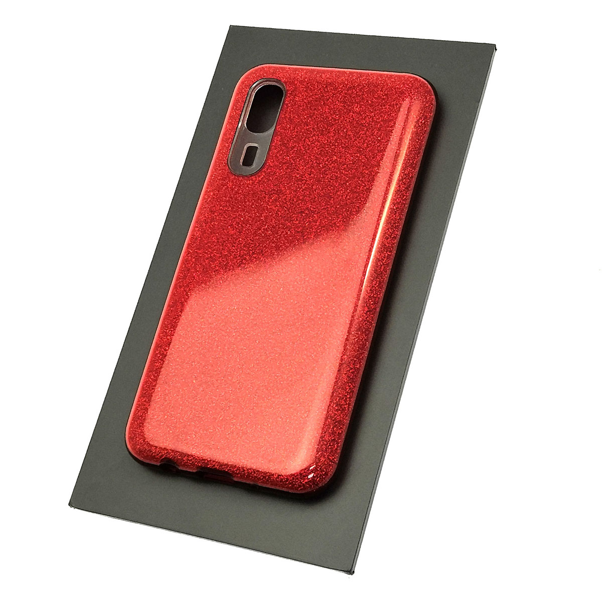 Чехол накладка Shine для SAMSUNG Galaxy A2 Core (SM-A260), силикон, блестки, цвет красный