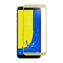 Защитное стекло 2D Full glass для SAMSUNG Galaxy A6 / J6 (2018) /тех.пак/ золото.