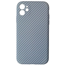 Чехол накладка KING для APPLE iPhone 11 (6.1"), силикон, бархат, карбон, цвет сиреневый