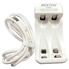 Зарядное устройство BESTON C9007, для аккумуляторов AAAx2, AAx2, с индикацией заряда, цвет белый