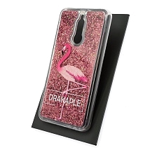 Чехол накладка TransFusion для XIAOMI Redmi 8, силикон, переливашка, рисунок Drekaple Фламинго.