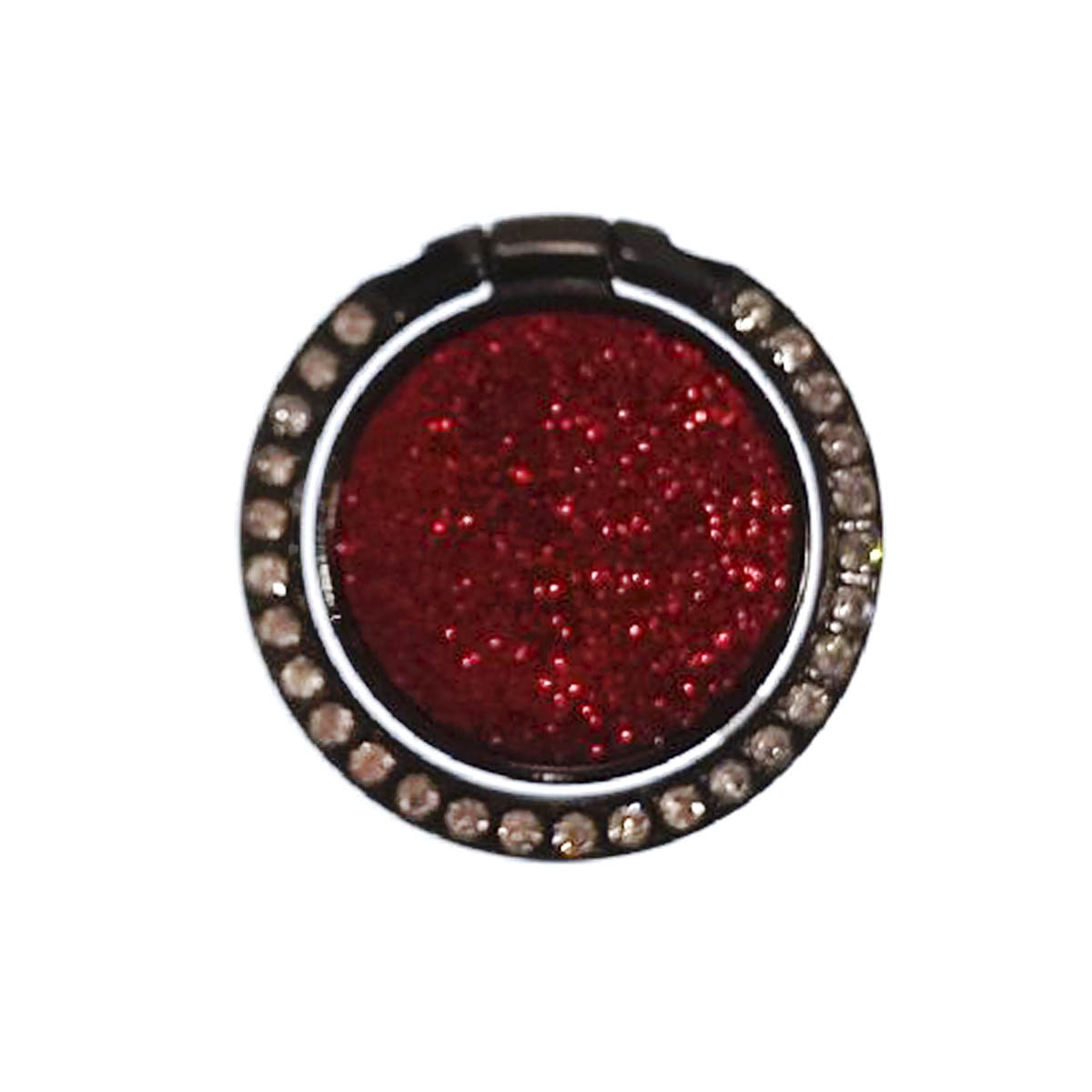 Кольцо держатель 360º LGD, стразы, цвет черно красный