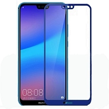 Защитное стекло 5D Full Glass /полный экран, упак-картон/ для Huawei P20-PRO/P20-plus голубой.