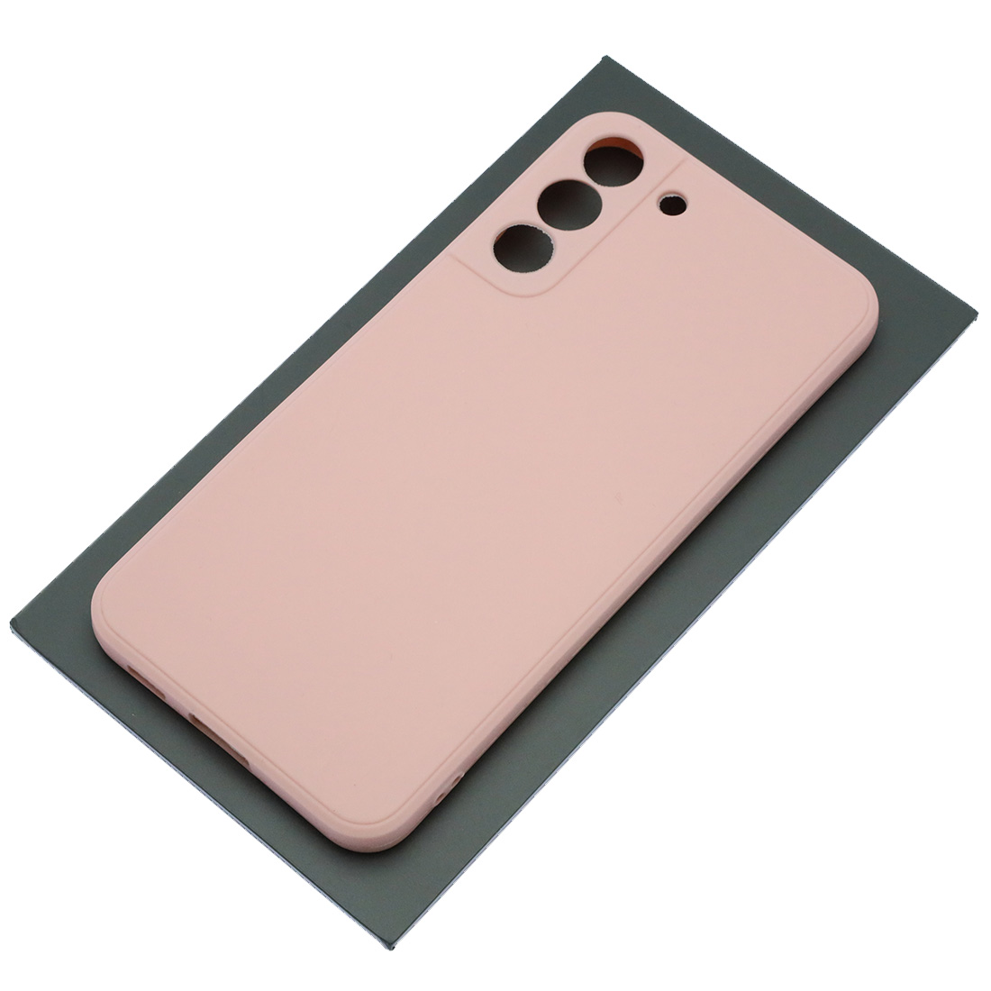 Чехол накладка для SAMSUNG Galaxy S22 Plus, силикон, бархат, цвет розовый песок
