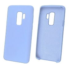 Чехол накладка Silicon Cover для SAMSUNG Galaxy S9 Plus (SM-G965), силикон, бархат, цвет голубой.