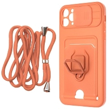 Чехол накладка MULTI FUNCTION 4 в 1 для APPLE iPhone 11 Pro MAX (6.5), цвет персиковый