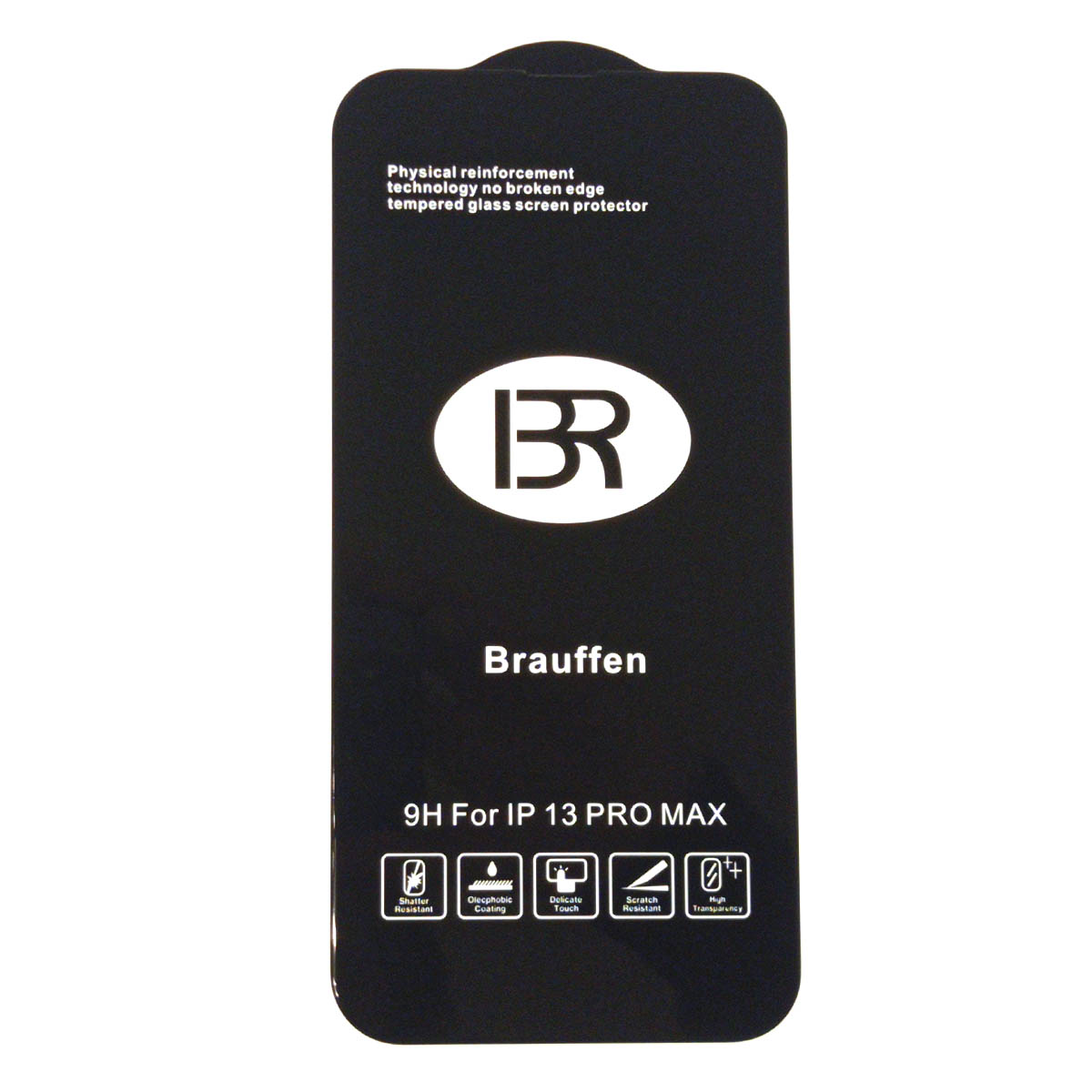 Защитное стекло 9H BRAUFFEN для APPLE iPhone 13 Pro Max (6.7"), iPhone 14 Plus (6.7"), цвет окантовки черный