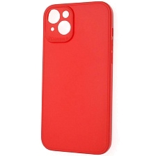 Чехол накладка для APPLE iPhone 15 Plus (6.7"), защита камеры, силикон, цвет красный
