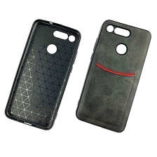 Чехол накладка ILEVEL для HUAWEI V20, View 20 (PCT-L29), силикон, под кожу, визитница, цвет черный.