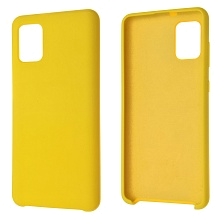 Чехол накладка Silicon Cover для SAMSUNG Galaxy A31 (SM-A315), силикон, бархат, цвет желтый.