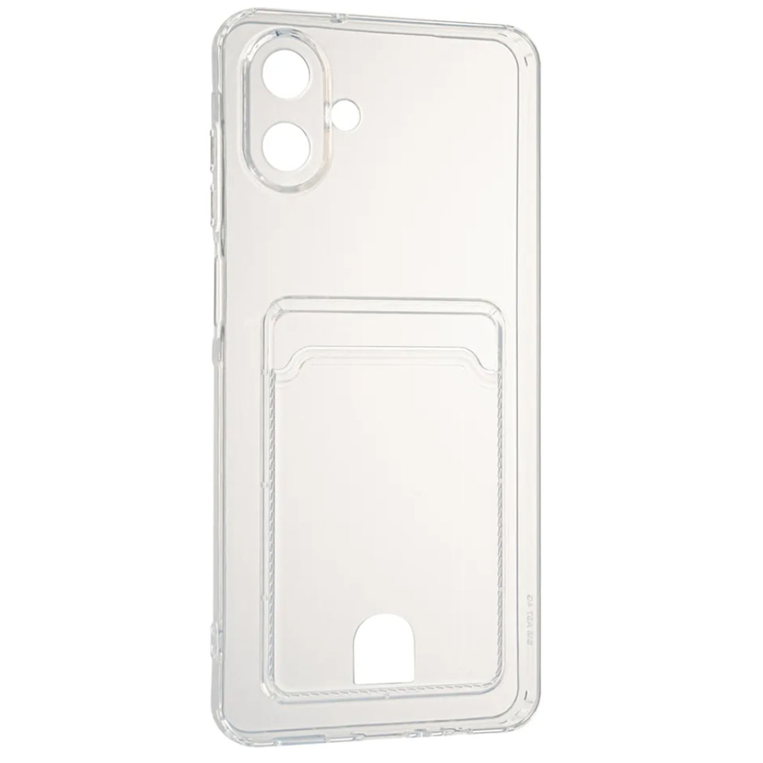 Чехол накладка CARD CASE для SAMSUNG Galaxy A07, силикон, защита камеры, отдел для карт, прозрачный