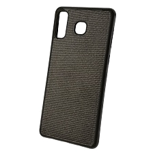 Чехол накладка для SAMSUNG Galaxy A8 STAR, A9 STAR 2018, силикон, экокожа, цвет черный.