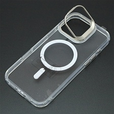Чехол накладка Sky Armor с поддержкой MagSafe для APPLE iPhone 16 Pro Max, подставка, цвет прозрачный Чехол накладка Sky Armor с поддержкой MagSafe для APPLE iPhone 16 Pro Max, подставка, цвет прозрачный