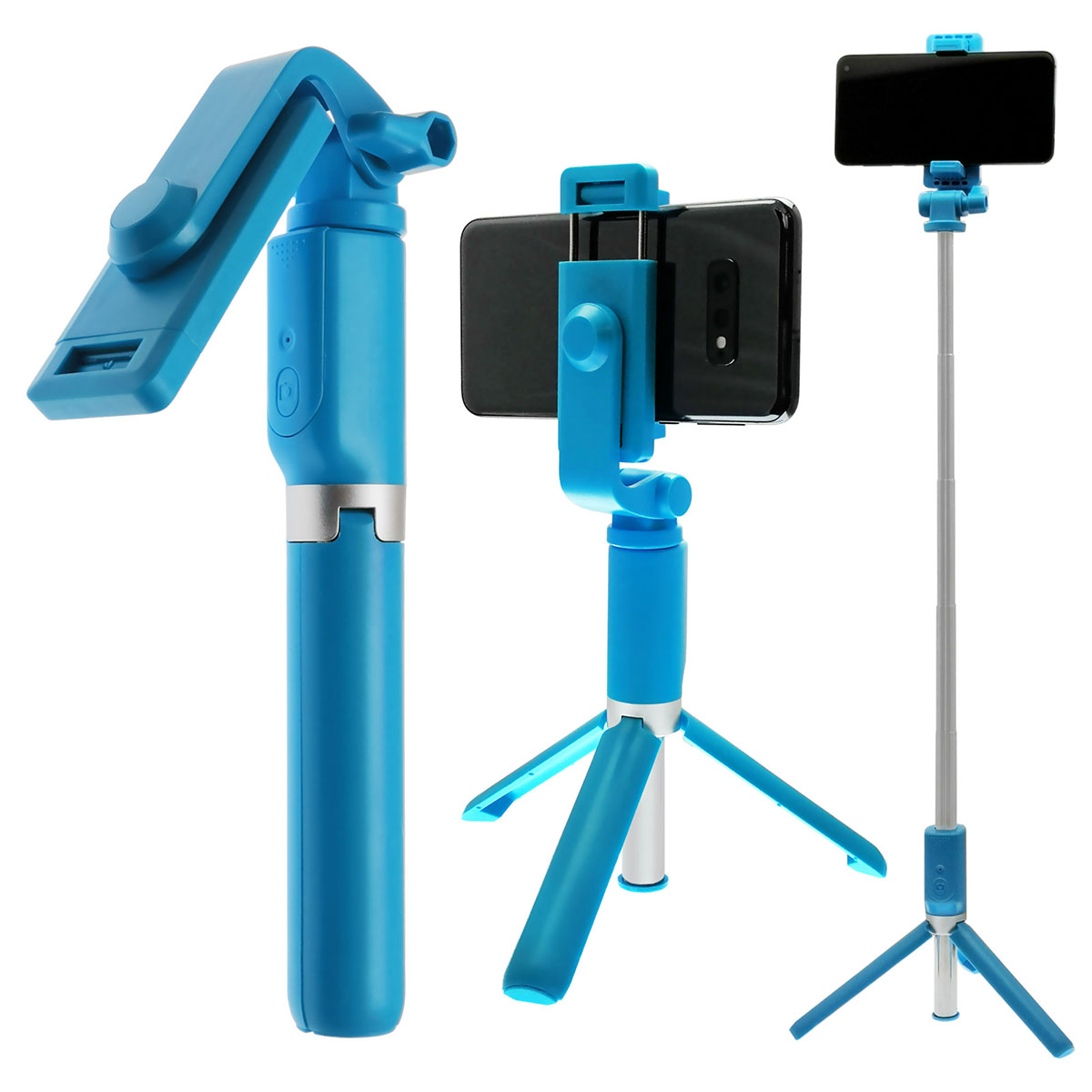 Монопод беспроводной R2 Selfie Stick Integrated Tripod, цвет синий.
