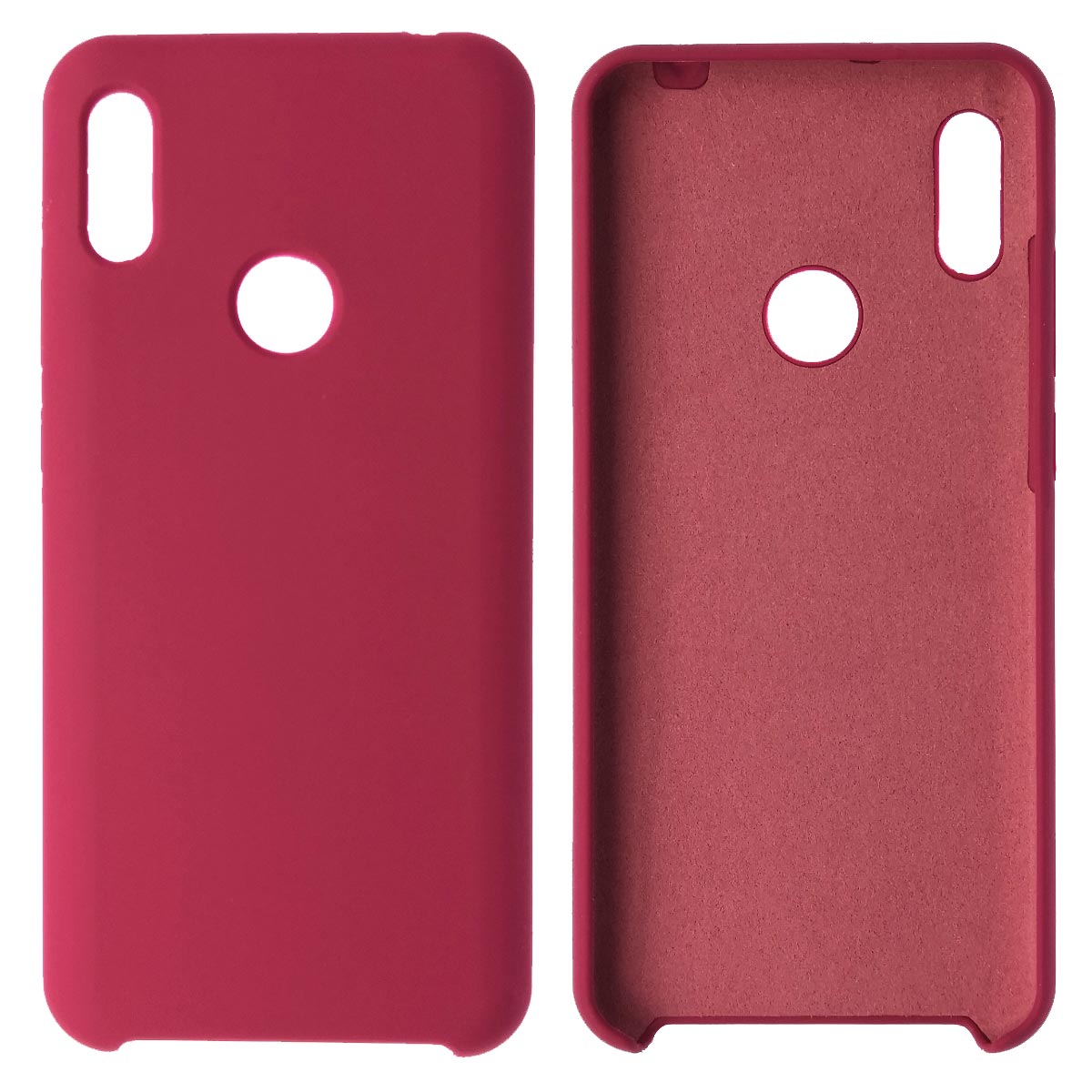 Чехол накладка Silicon Cover для HUAWEI Honor 8A, Y6 2019, силикон, бархат, цвет красная роза.