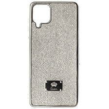 Чехол накладка Queen для SAMSUNG Galaxy A12 (SM-A125), M12 (SM-M127F), силикон, стразы, цвет бело серебристый Чехол накладка Queen для SAMSUNG Galaxy A12 (SM-A125), M12 (SM-M127F), силикон, стразы, цвет бело серебристый