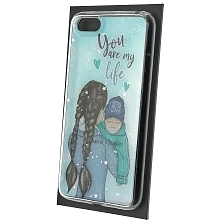 Чехол накладка Vinil для HUAWEI Honor 7A, Y5 2018, Y5 Prime, Y5 Lite, силикон, блестки, глянцевый, рисунок You are my life