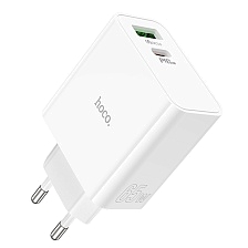 СЗУ (Сетевое зарядное устройство) HOCO C113A Awesome, 65W, 1 USB Type C, 1 USB, QC3.0, PD65W, цвет белый СЗУ (Сетевое зарядное устройство) HOCO C113A Awesome, 65W, 1 USB Type C, 1 USB, QC3.0, PD65W, цвет белый