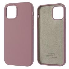 Чехол накладка Silicon Case для APPLE iPhone 12, iPhone 12 Pro, силикон, бархат, цвет бледно лиловый