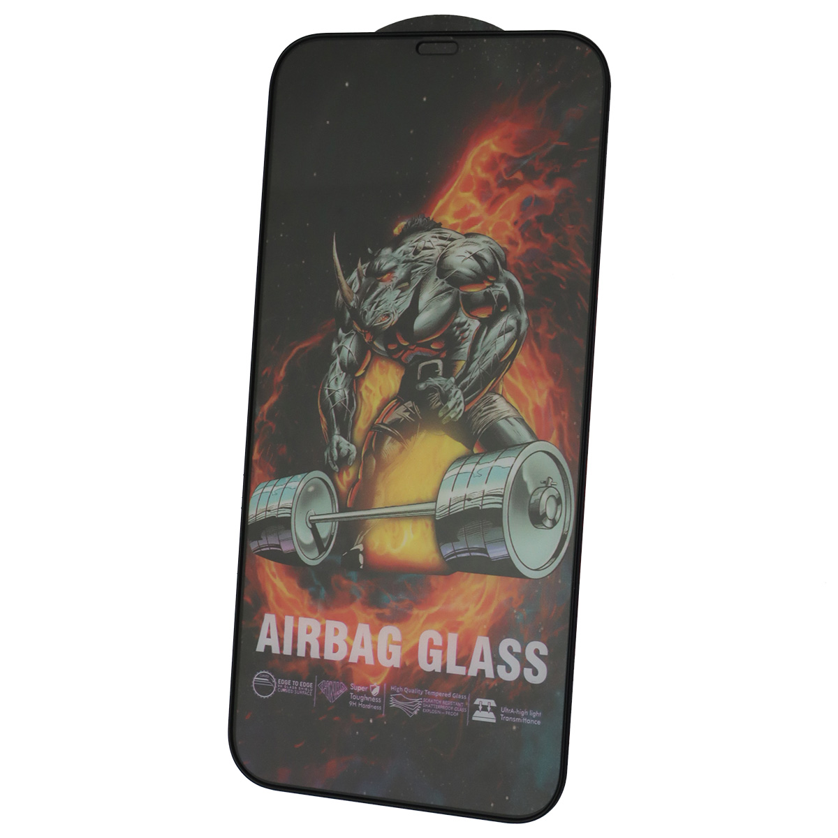 Защитное стекло AIRBAG GLASS для APPLE iPhone 12 Pro Max (6.7"), с бортиком, цвет окантовки черный