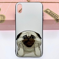 Чехол накладка для APPLE iPhone XS MAX, силикон, рисунок Щенок.