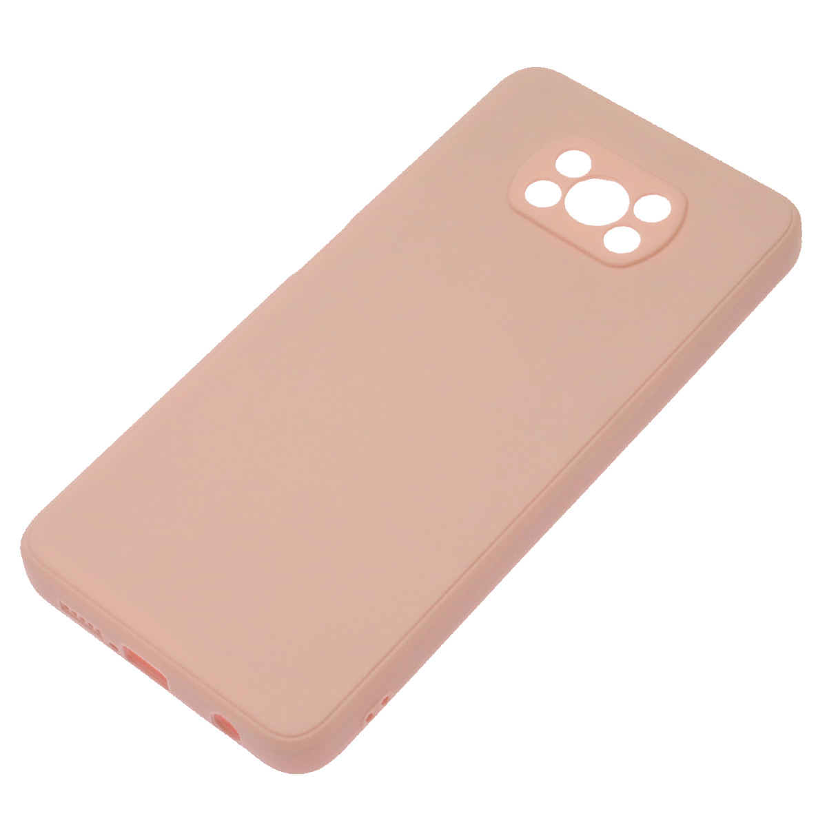 Чехол накладка для XIAOMI POCO X3, X3 Pro, силикон, бархат, цвет розовый песок