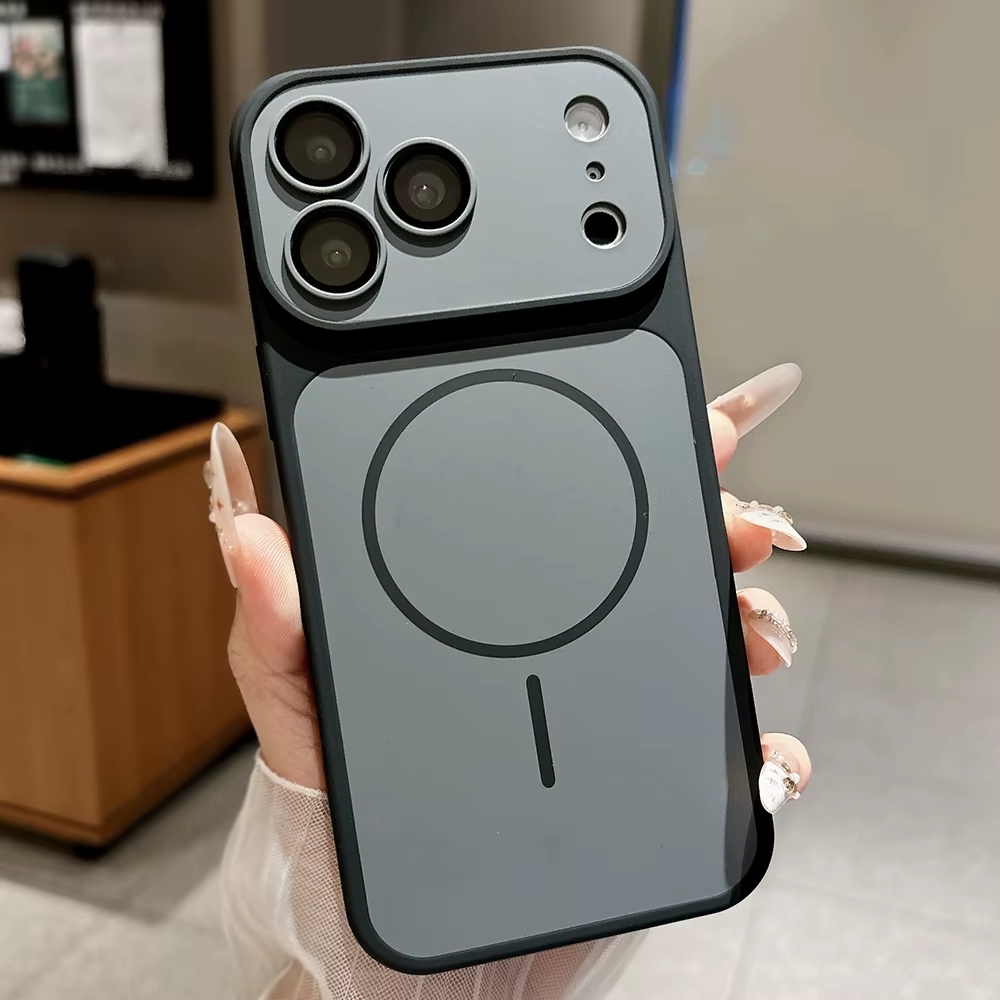 Чехол накладка KaiYingF для APPLE iPhone 17 Pro MAX, Magsafe, защита камер, пластик, силикон, графитовый