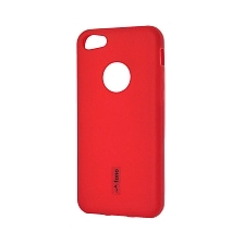 Чехол накладка FONO для APPLE iPhone 5C, силикон, защитная пленка, цвет красный.