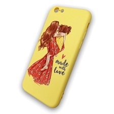 Чехол накладка для APPLE iPhone 6, 6S, силикон, рисунок made with love.