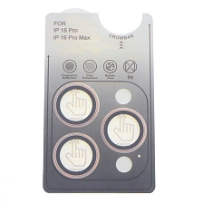 Защитное стекло LENS SHIELD для камеры APPLE iPhone 16 Pro, iPhone 16 Pro Max, комплект из 3 штук, цвет окантовки золотистый