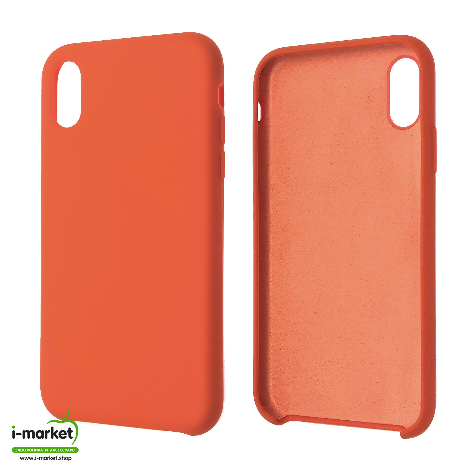 Чехол накладка Silicon Case для APPLE iPhone XR, силикон, бархат, цвет темно оранжевый.